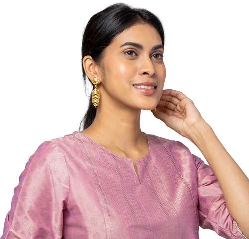 Gold Plated Chandelier Layered Jhumka Earring for Women (SJE_16) Cubic Zirconia Brass Jhumki Earring