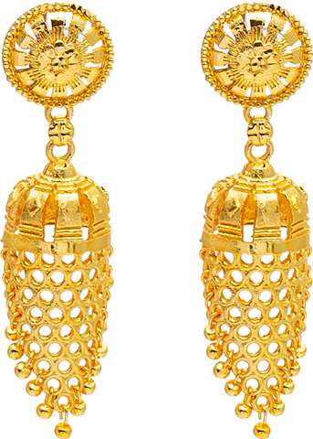 Gold Plated Chandelier Layered Jhumka Earring for Women (SJE_16) Cubic Zirconia Brass Jhumki Earring